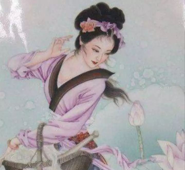 这原是一条越国的美女蛇 明眸善睐体态婵娟 肤若凝脂芙蓉桃面 娥眉