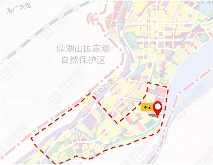 肇庆规划区空间结构图地块西北侧3公里处为鼎湖山国家级自然保护区