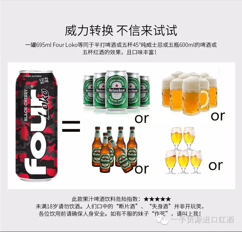 美国four loko四洛克断片酒,失身酒重磅来袭!