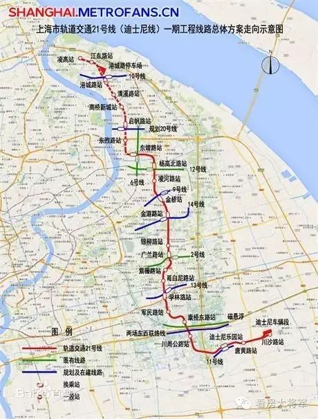 2025年地铁规划, 21号线杨高北路站,凌河路站,金桥站,金港路站,都在