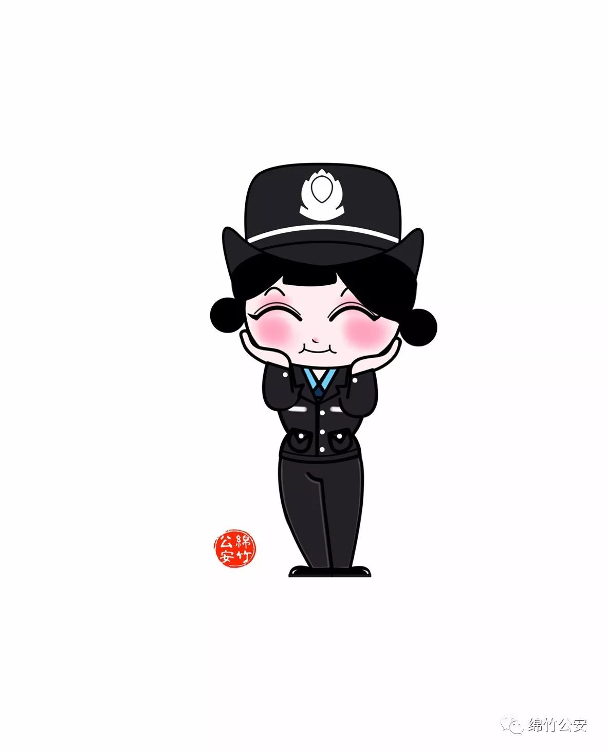 【双12的特别礼物】超萌的绵竹年画卡通警察表情全网赠送,拿走不谢!