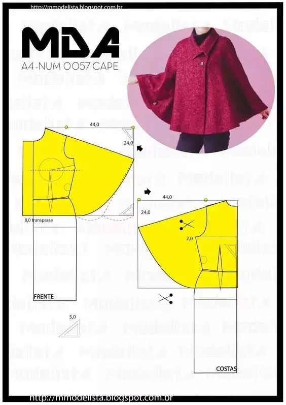 核心提示:图纸集 | 秋冬必备的斗篷/披肩大衣裁剪图 斗篷/披肩大衣
