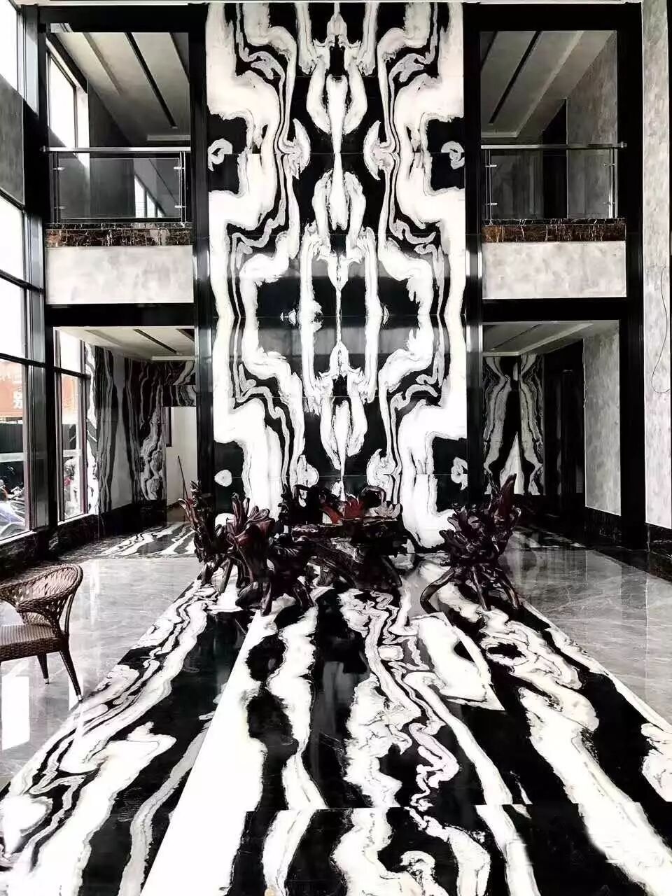 Panda Marble Villa Lobby Designs