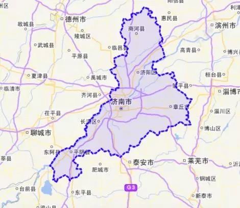 山东济南市调整后的行政区域规划,来源/天地图图片