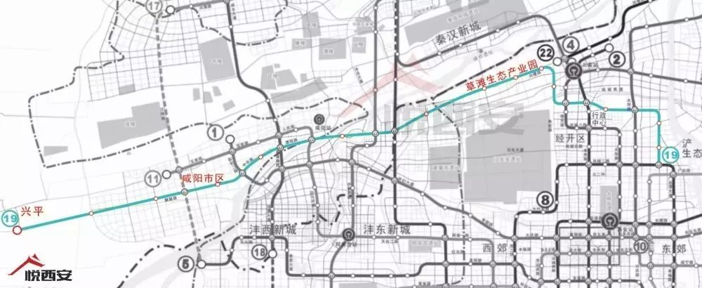 2km 连接丨沣渭大道-咸阳市-秦汉新城-北塬新城 地铁18号线南北纵穿