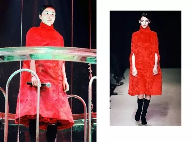 红色长大衣&nbsp;Martine Sitbon&nbsp;FW 1998