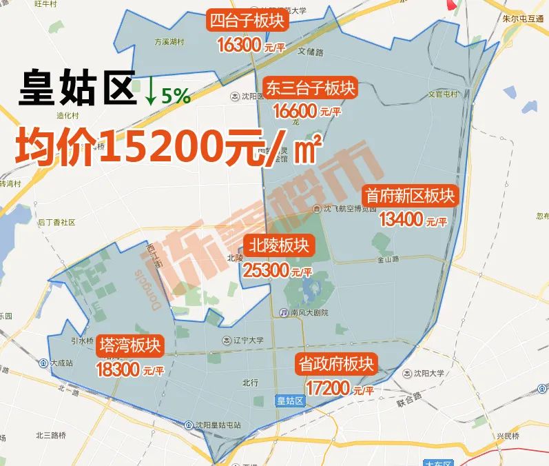 6区房价下降2022年11月沈阳房价发布