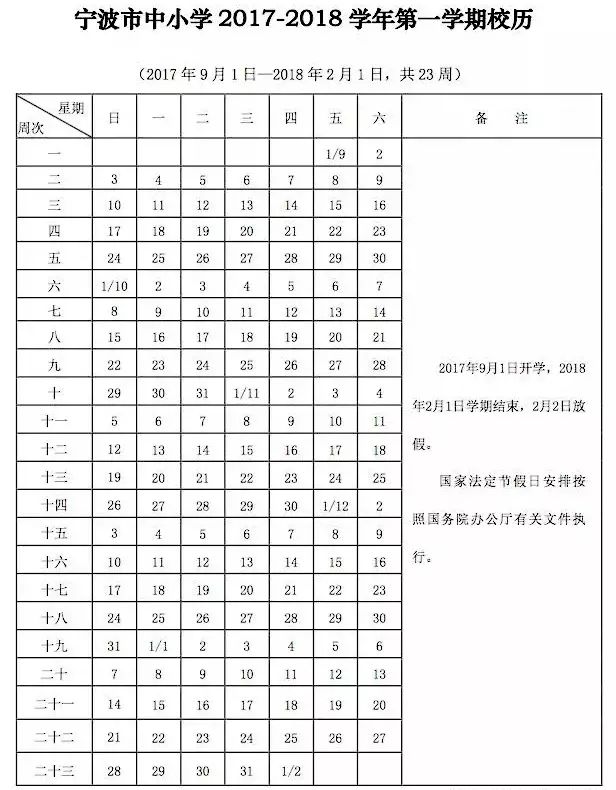 下周五,宁波各高中将开学!宁波各中小学的新校历来啦!