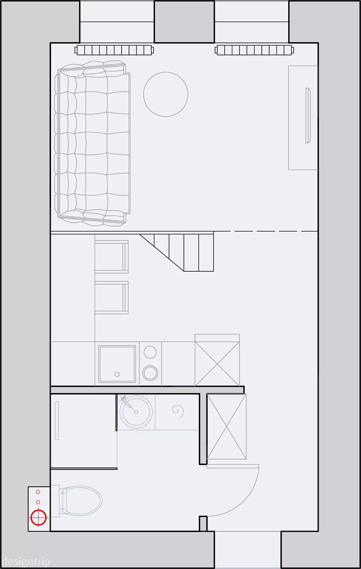 小空间·24平黑色系loft单身公寓