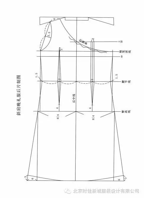 跟时佳学服装制版---斜肩晚礼服