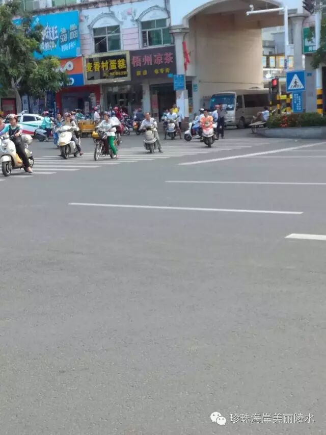 政府坡红绿灯处,行人,车辆闯红灯乱象严重.