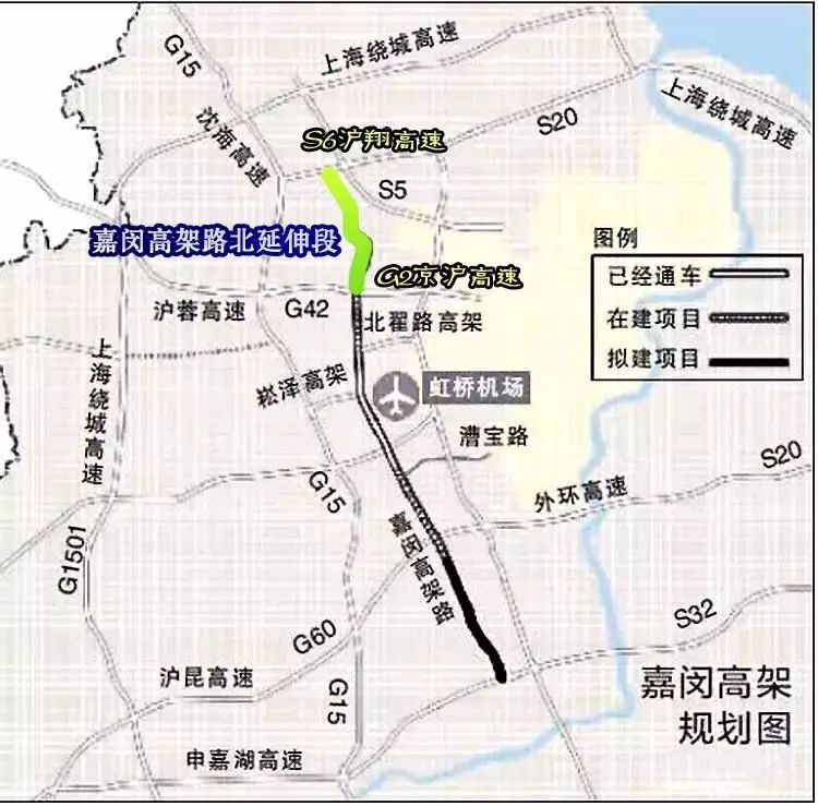 据新民晚报报道: 上海嘉闵高架路(g2-s6)高架段今通车试运营