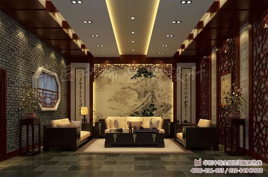 中式设计_铅山茶楼装修效果图,风尚高雅,奢华气派