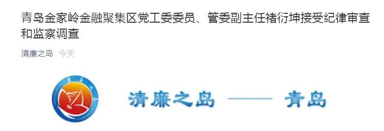 管委副主任褚衍坤青岛金家岭金融聚集区党工委委员,最新消息,据清廉之