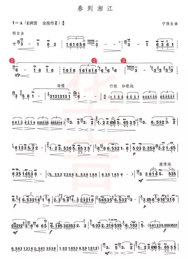 【华音课程】竹笛八级考级曲目《春到湘江》唐俊乔教学 曲谱 伴奏