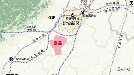 绕过了蠡县呢…… 东面是京雄商高铁, 换一张网络上流传的规划图看看