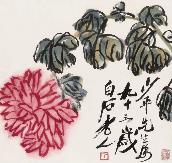 齐白石《红菊》