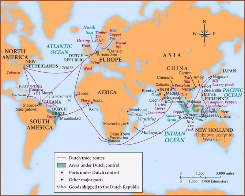 世界贸易路线,这张图可以明确的看到两个贸易活跃区域:大西洋和东南亚