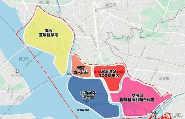 【1】首先了解下(东莞)滨海湾新区组成的板块 滨海湾新区由长安新区