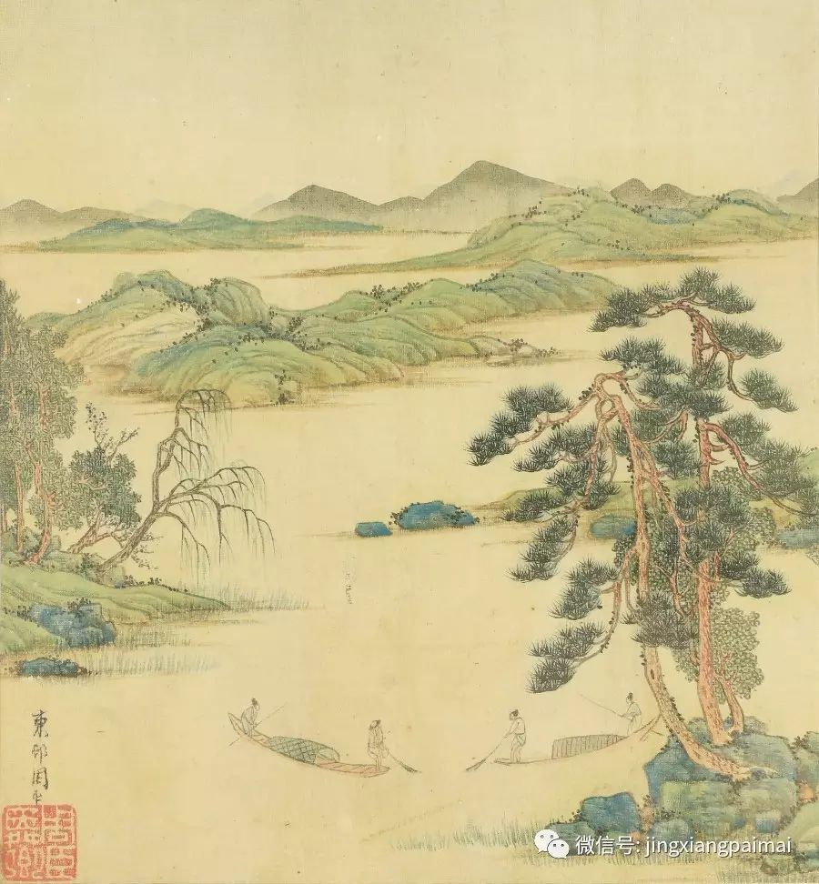 周臣山水人物绢本小品