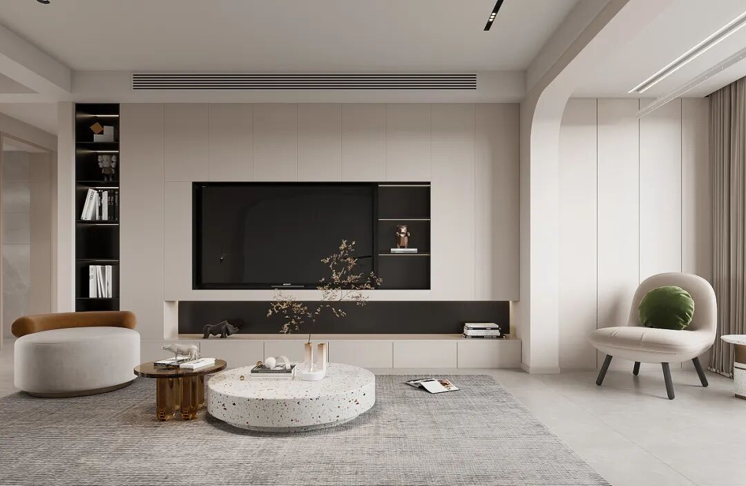 110平现代极简风，暖暖的奶茶色系装修！_1