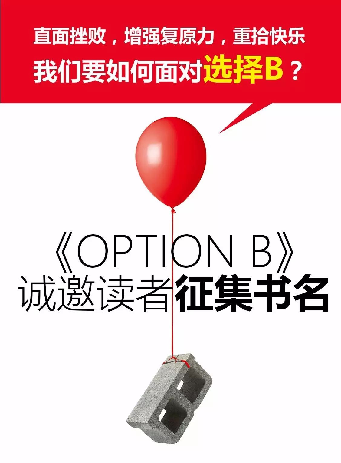 谢丽尔·桑德伯格新书《OPTION B》诚征书名 | 我们该如何面对选择B,向前一步