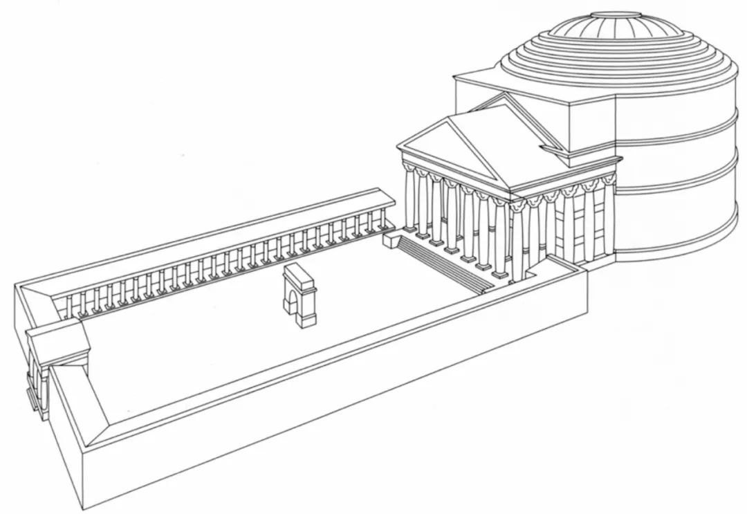图4b.罗马万神殿结构图,117-125年
