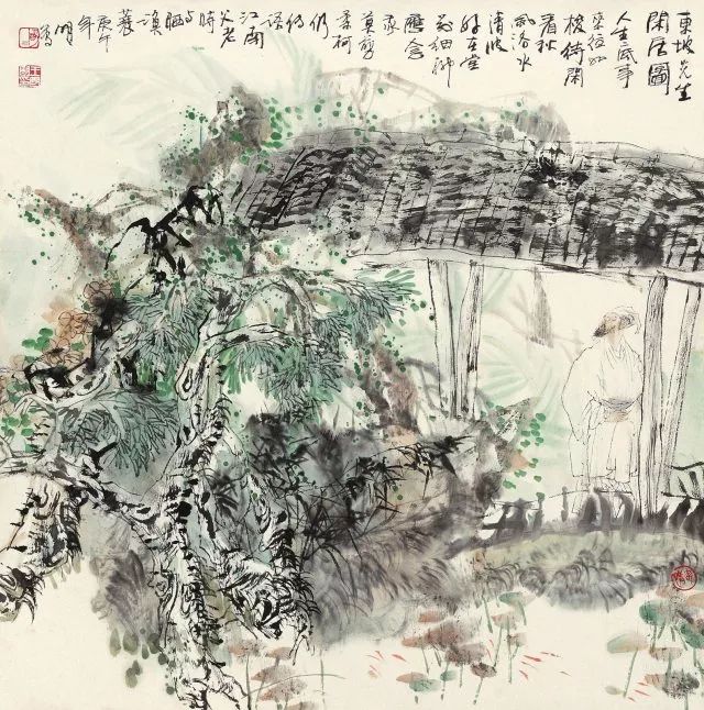lot 6060 王明明(b.1952)东坡诗意图 立轴设色纸本