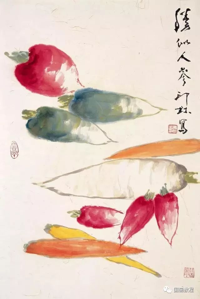 被誉为中国小写意花鸟画扛鼎者的果蔬作品70幅