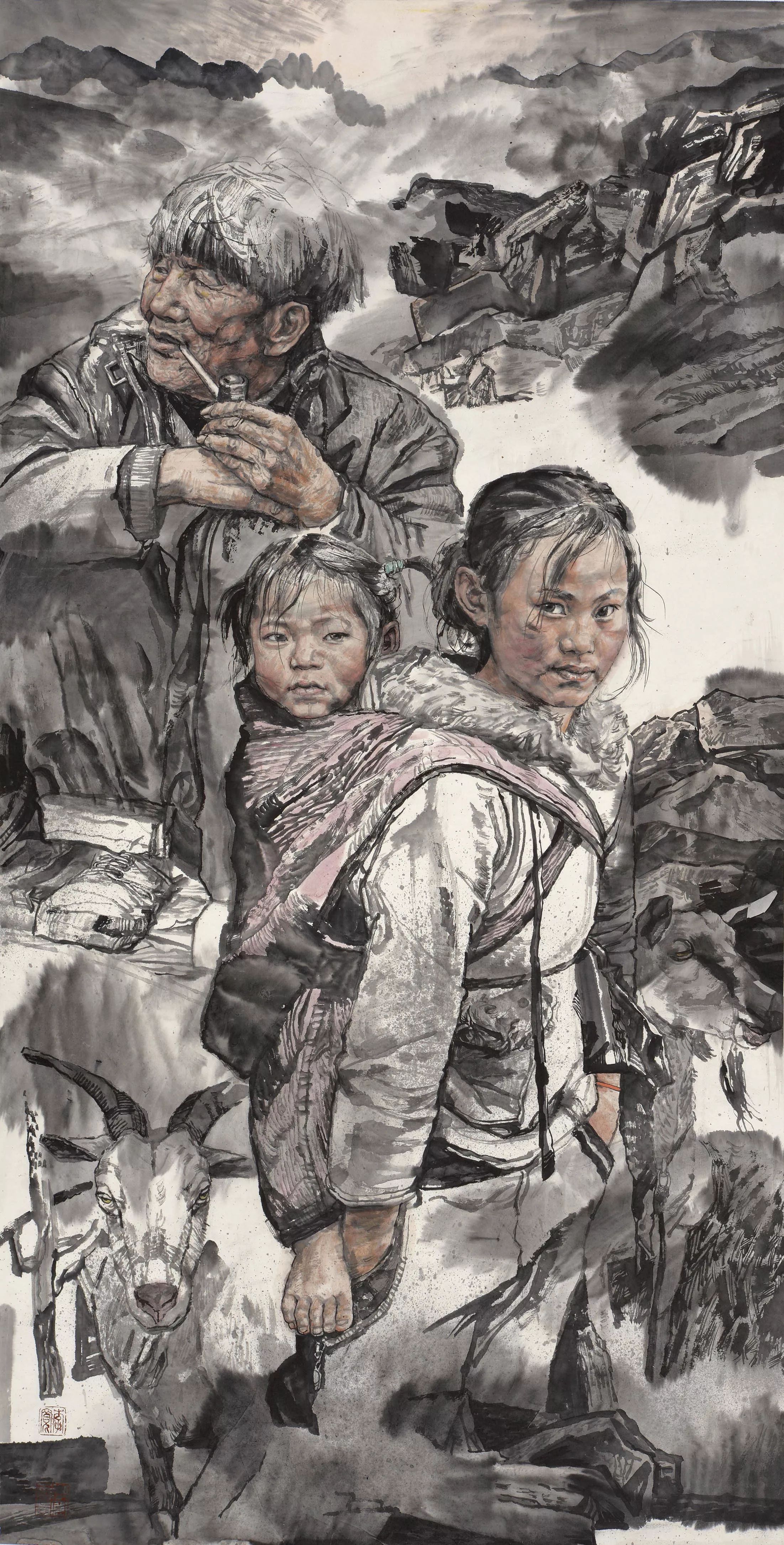 大山深处68cm×136cm李乃宇,字阿江,中山画会常务理事,中国书画家联谊