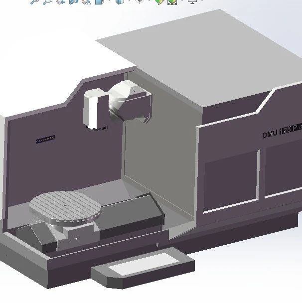 DMU 125P万能铣床造型简易模型3D图纸 STEP格式