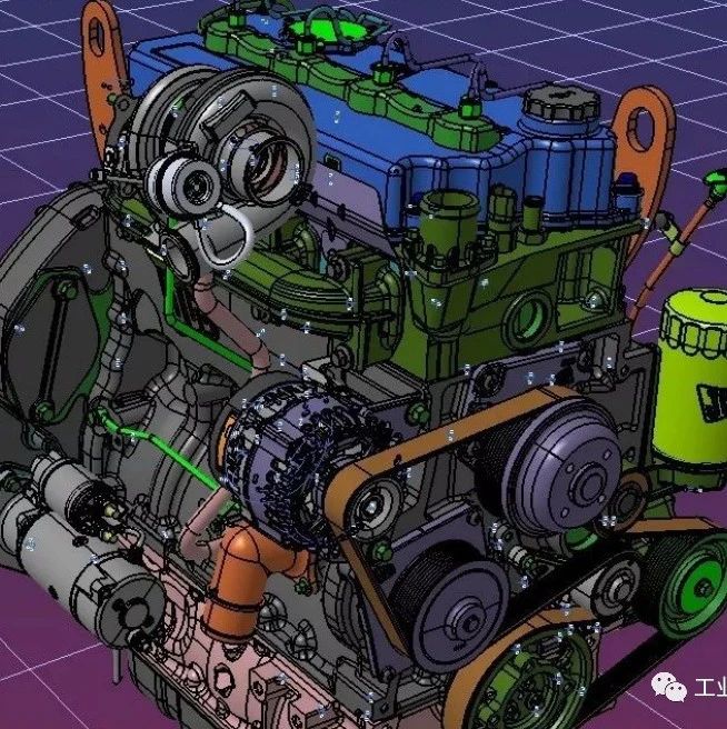 详细的JCB444TCA 93kW发动机模型3D图纸 STP格式