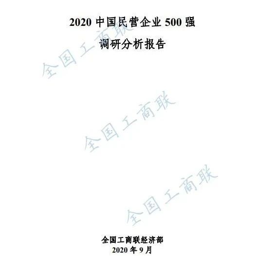 2020中国民营企业500强调研分析报告（附下载）