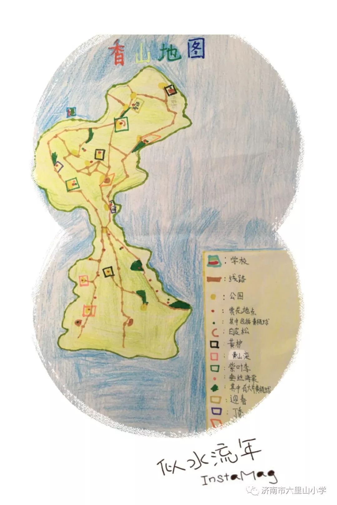 这是我们绘制的 香山赏花地图,欢迎大家到小香山上来赏花.图片