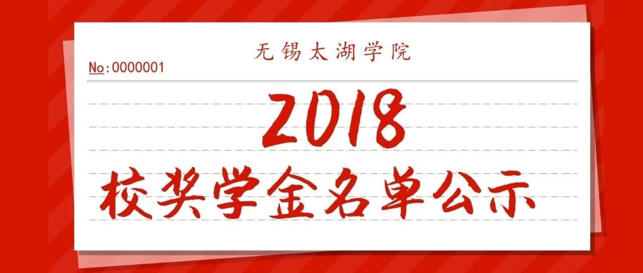 无锡太湖学院2017-2018学年校综合奖学金公示名单