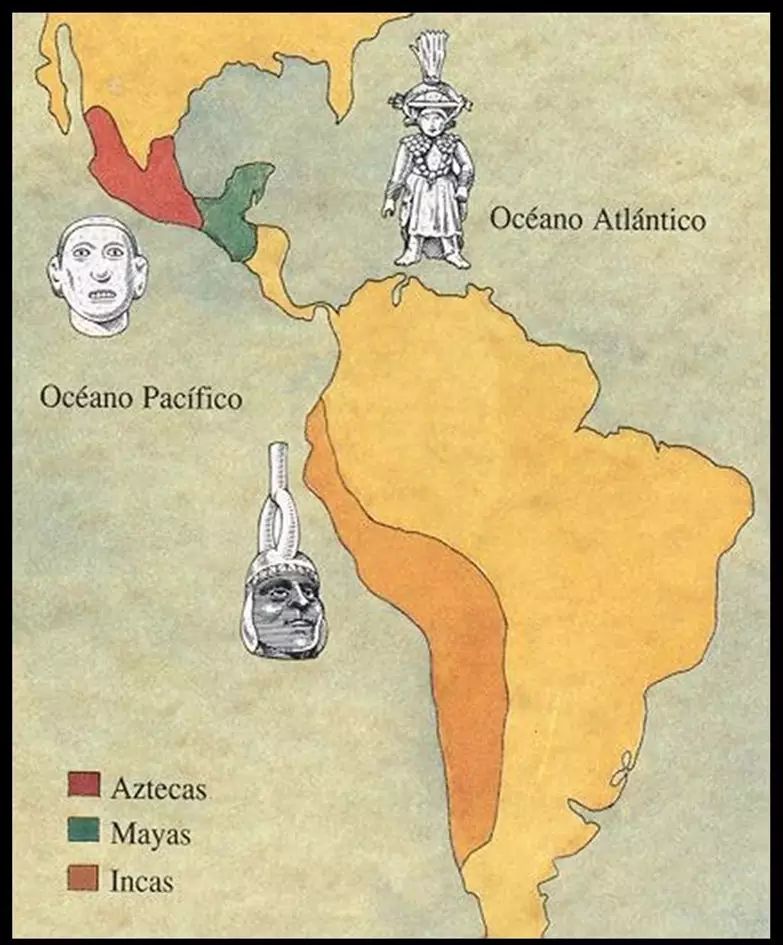 还有阿兹特克和印加文明,它们并称拉丁美洲三大古文明