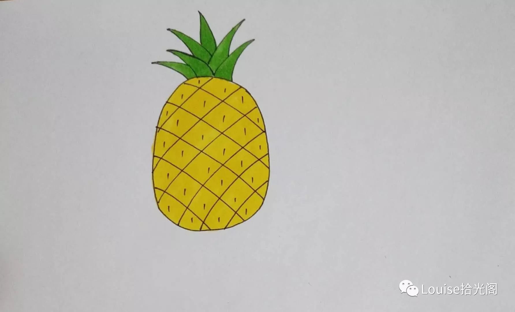 【简笔画】水果系列——菠萝(pineapple)