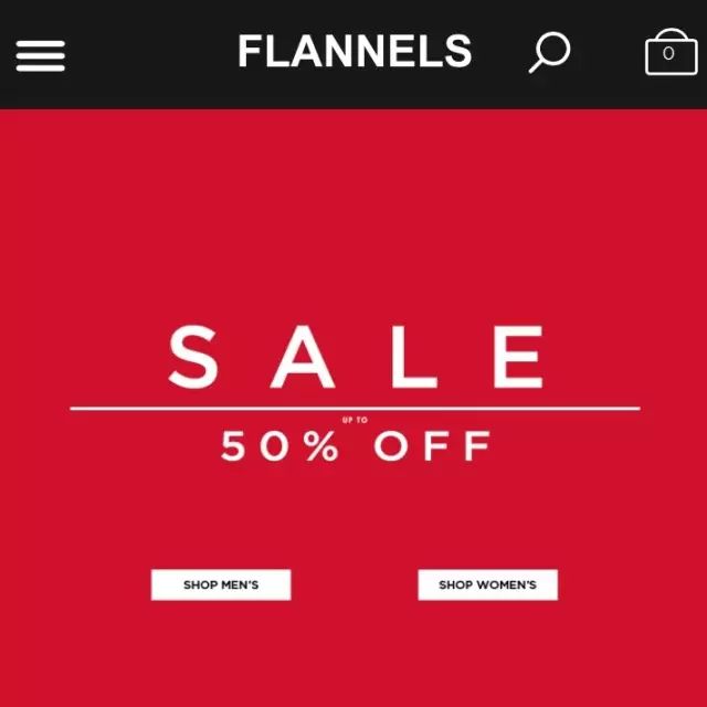 英国奢侈品电商flannels,折扣区5折.