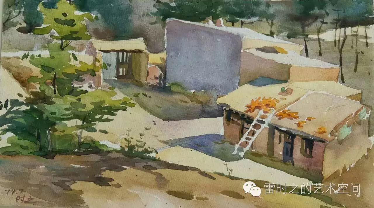 农村小景(水彩画)