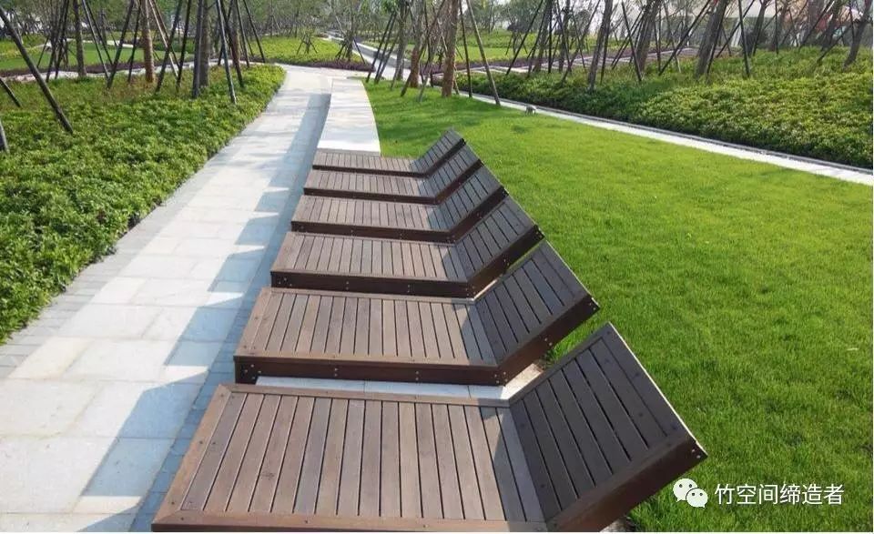 户外高耐重竹材料—坐凳的运用