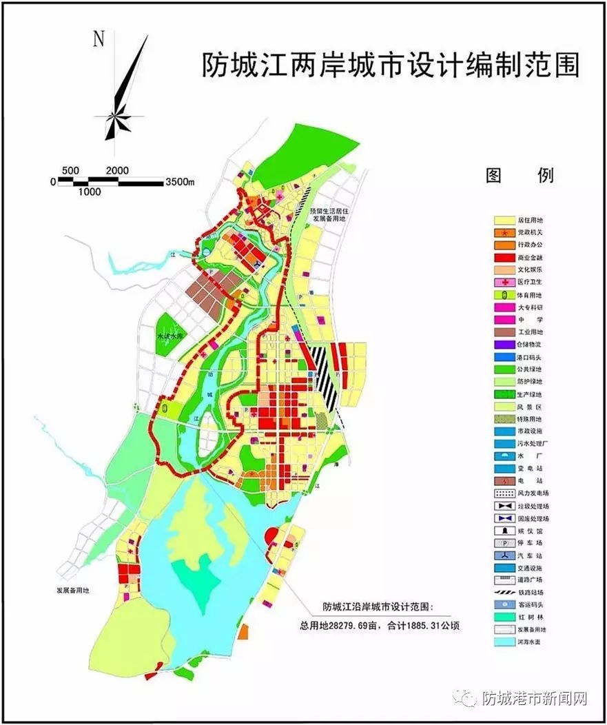【海湾新区】防城江一江两岸规划建设三维效果图 未来城市发展美不胜