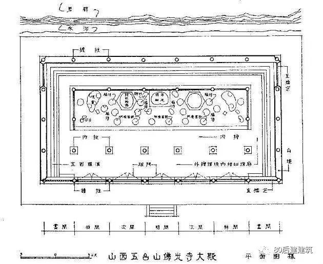 山西五台佛光寺大殿平面图