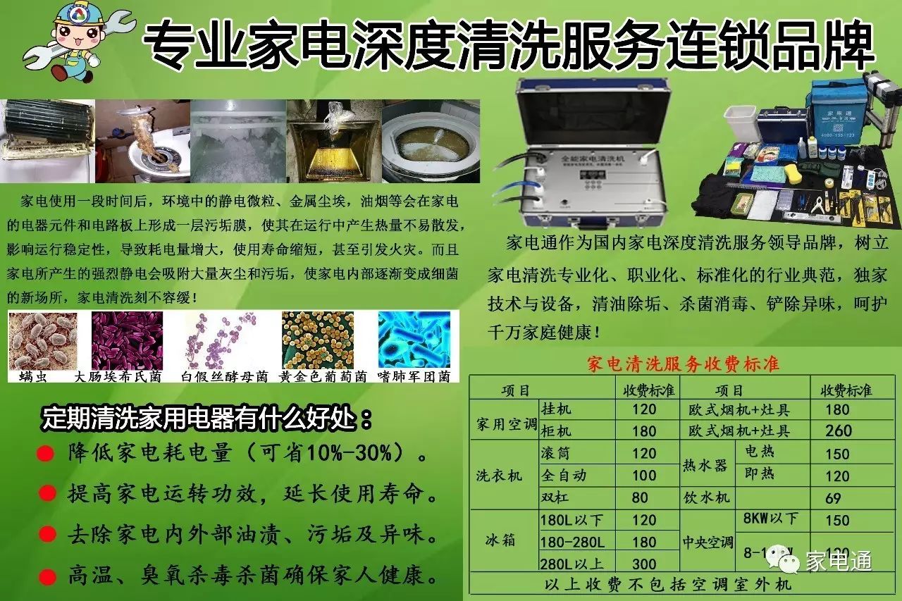 家电清洗宣传单页,展架,贴纸,小喇叭制作完成!