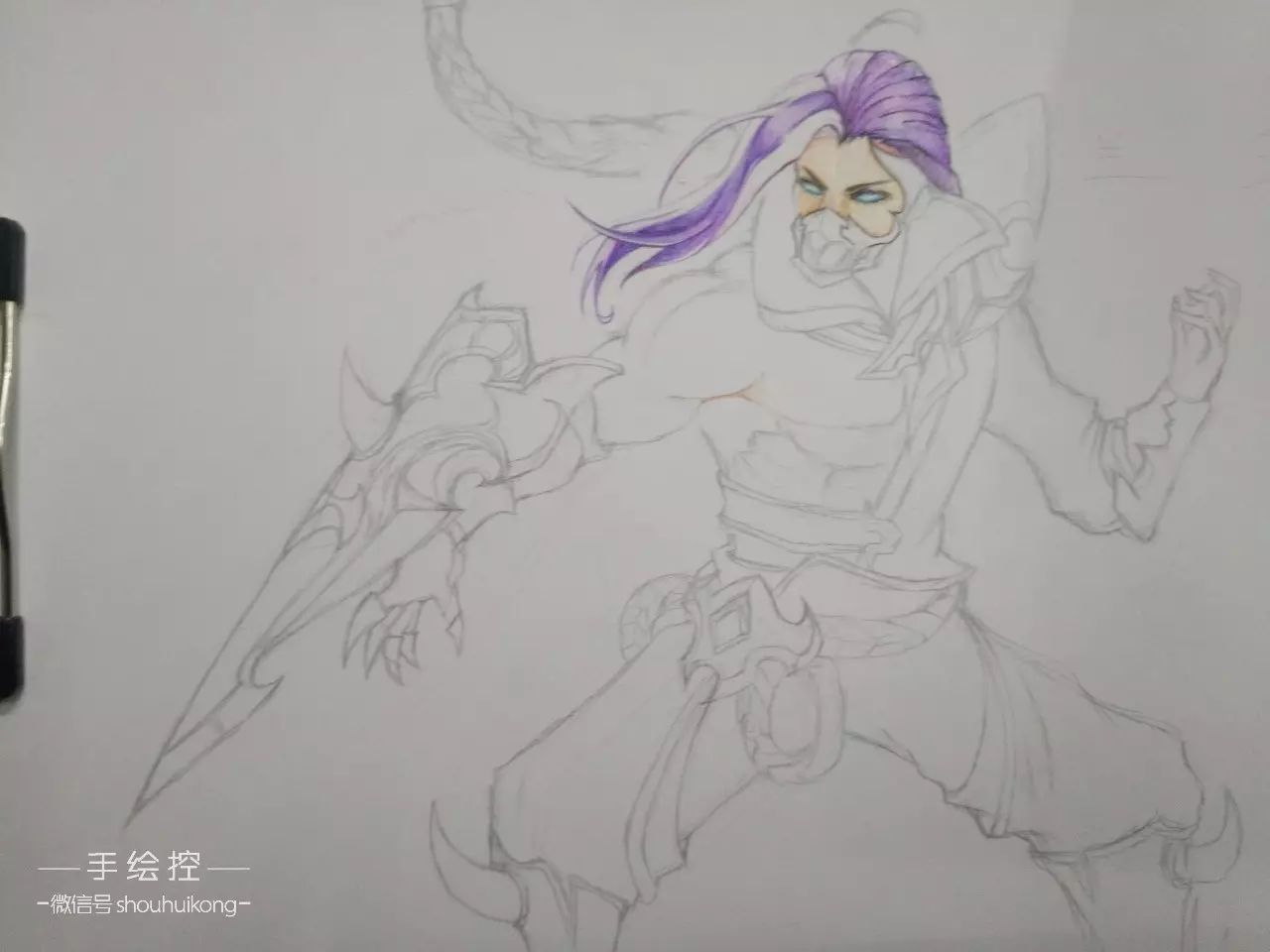 还有一些平时的作品(ω) 王者荣耀临摹兰陵王 画具: 彩铅,马可7100