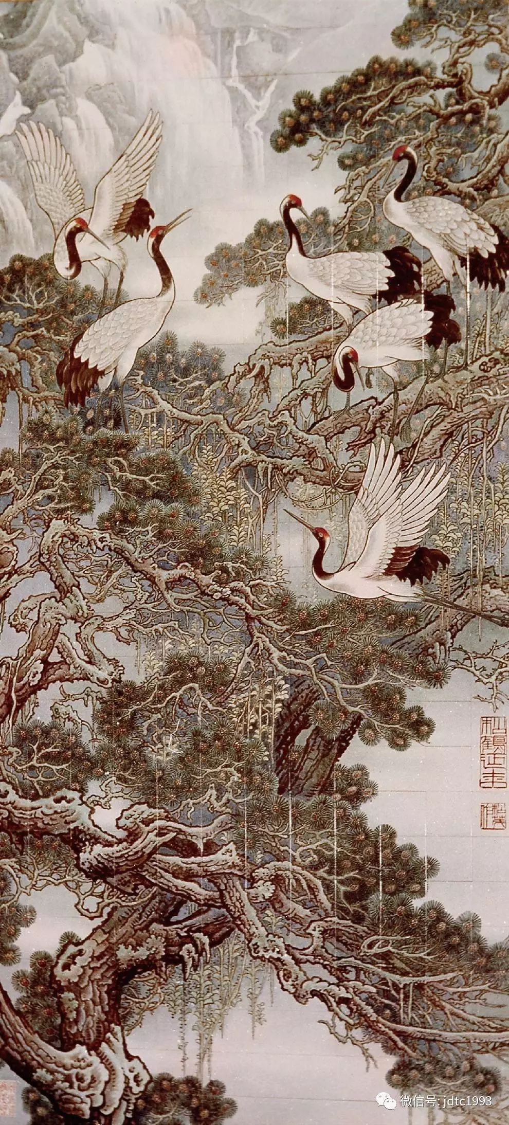 松鹤延年瓷壁画丨图