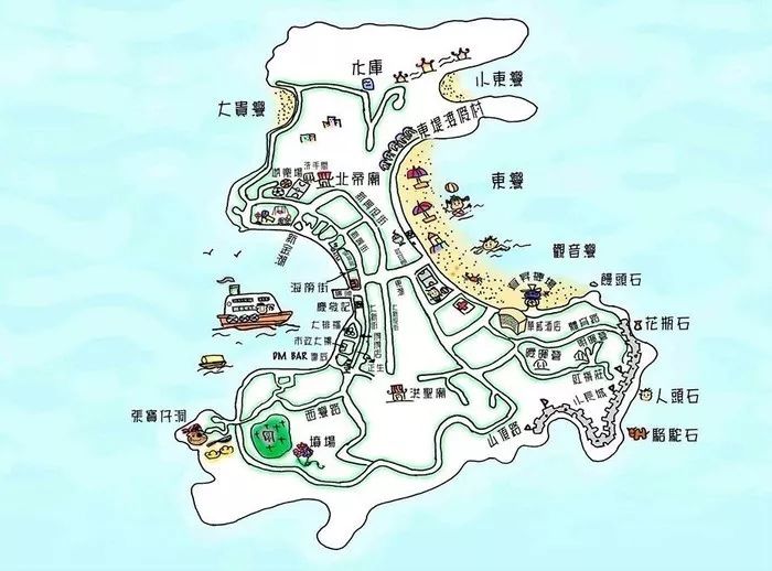 长洲岛手绘地图图片