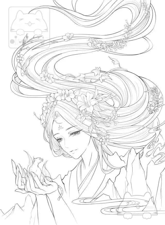图片:哒哒猫《红楼梦·女儿情》 秀丽婉约的妖怪古风少女们 图片:哒哒