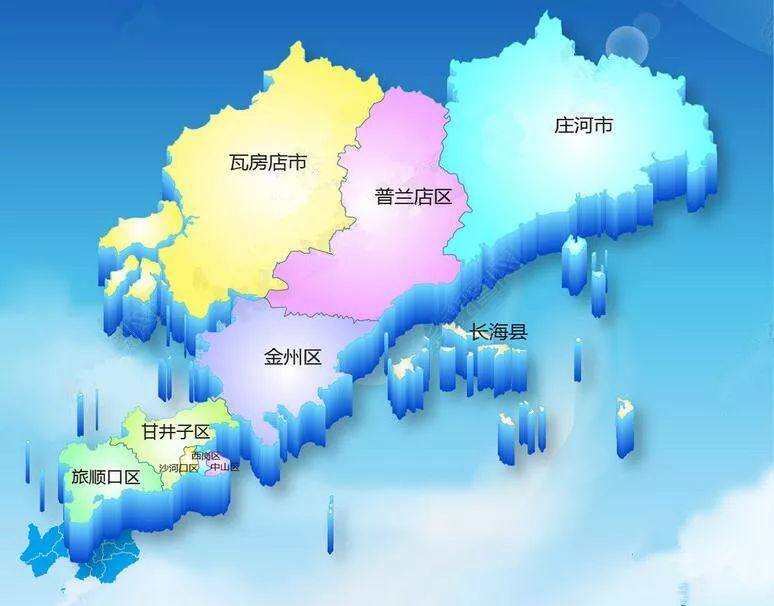 1 行 政 区 划 大连现辖2个县级市:瓦房店市,庄河市,1个县:长海县,7个