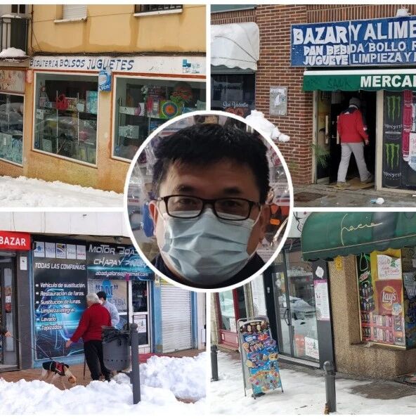 【欧浪网】风雪逆行者  西媒报道中国人食品店坚持开门为居民供应需要品