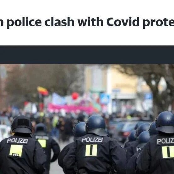 【欧浪网】德国上万人上街抗议防疫限制，警方用高压水枪等驱散人群